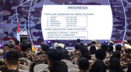 Menteri Pertahanan Prabowo Subianto menghadiri HUT ke-45 Forum Komunikasi Putra Putri Purnawirawan dan Putra Putri TNI-Polri (FKPPI). (Dok. Tim Media Prabowo Subianto)
